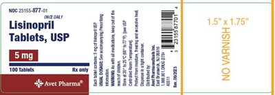 Lisinopril Tablets 5mg 30 Tablets - label lisinopril 5 mg